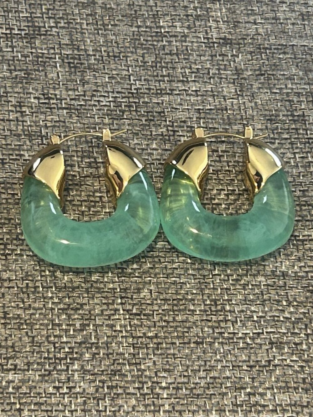 Lizzie Fortunato Organic mini Hoops Light Green
